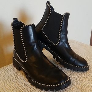 SOLD! DOLLS KILL Leather Studded Boots Rocker Goth